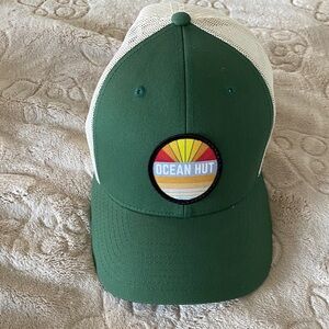Ocean Hut Green and White Trucker Hat